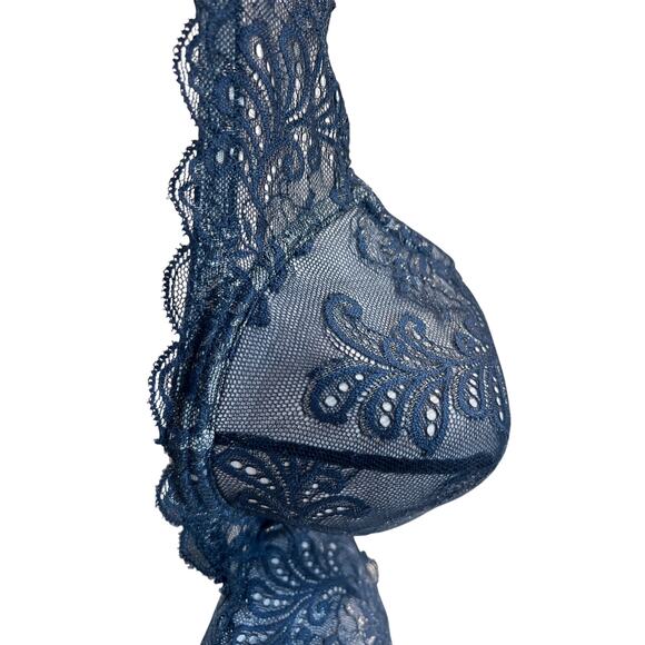 Le Mystere Sophia Lace Bra Women's Size 32G in Steel Blue Style: 2435 MSRP $68 - Picture 5 of 6